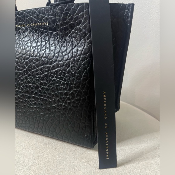 Ampersand As Apostrophe Micro Tote Black Buffalo Textured Bag MSRP$473 SOLD OUT - Picture 3 of 13